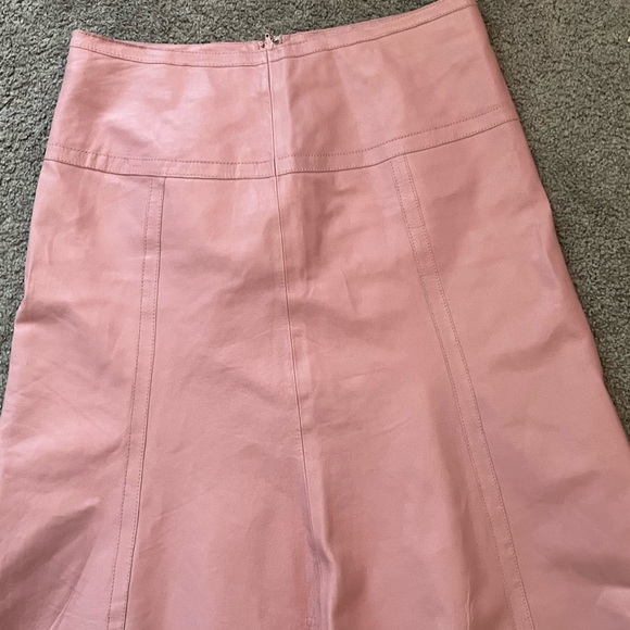 Danier size 8 Pink Midi Leather Skirt - Picture 6 of 15